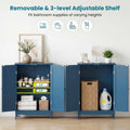 Tangkula Bathroom Storage Cabinet Freestanding Wooden Floor Cabinet