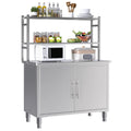 AECOJOY Stainless Steel Table with Cabinet 40"x20" Prep Table for Commercial Kitchen Countertop