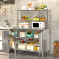 AECOJOY Stainless Steel Table with Cabinet 40"x20" Prep Table for Commercial Kitchen Countertop