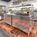 AECOJOY Stainless Steel Table with Cabinet 40"x20" Prep Table for Commercial Kitchen Countertop