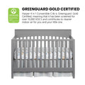 Oxford Baby Harper 4 - in - 1 Convertible Crib, Dove Gray, GREENGUARD Gold Certified, Wooden Crib