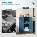 Tangkula Bathroom Storage Cabinet Freestanding Wooden Floor Cabinet